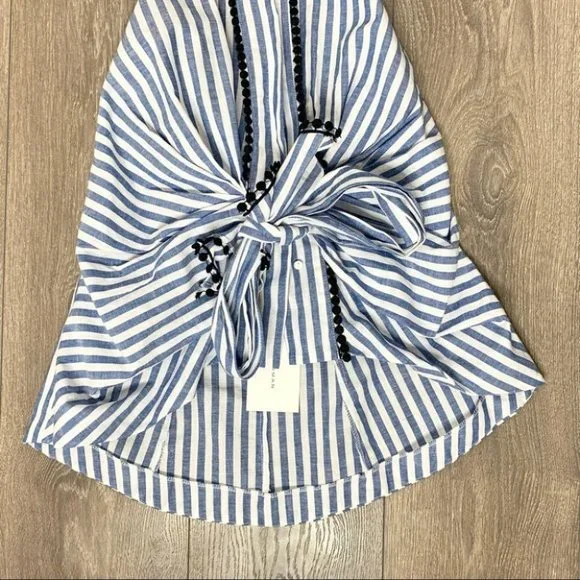 Zara Striped Tie Front Halter Top Blue & White Size Small - Picture 6 of 16